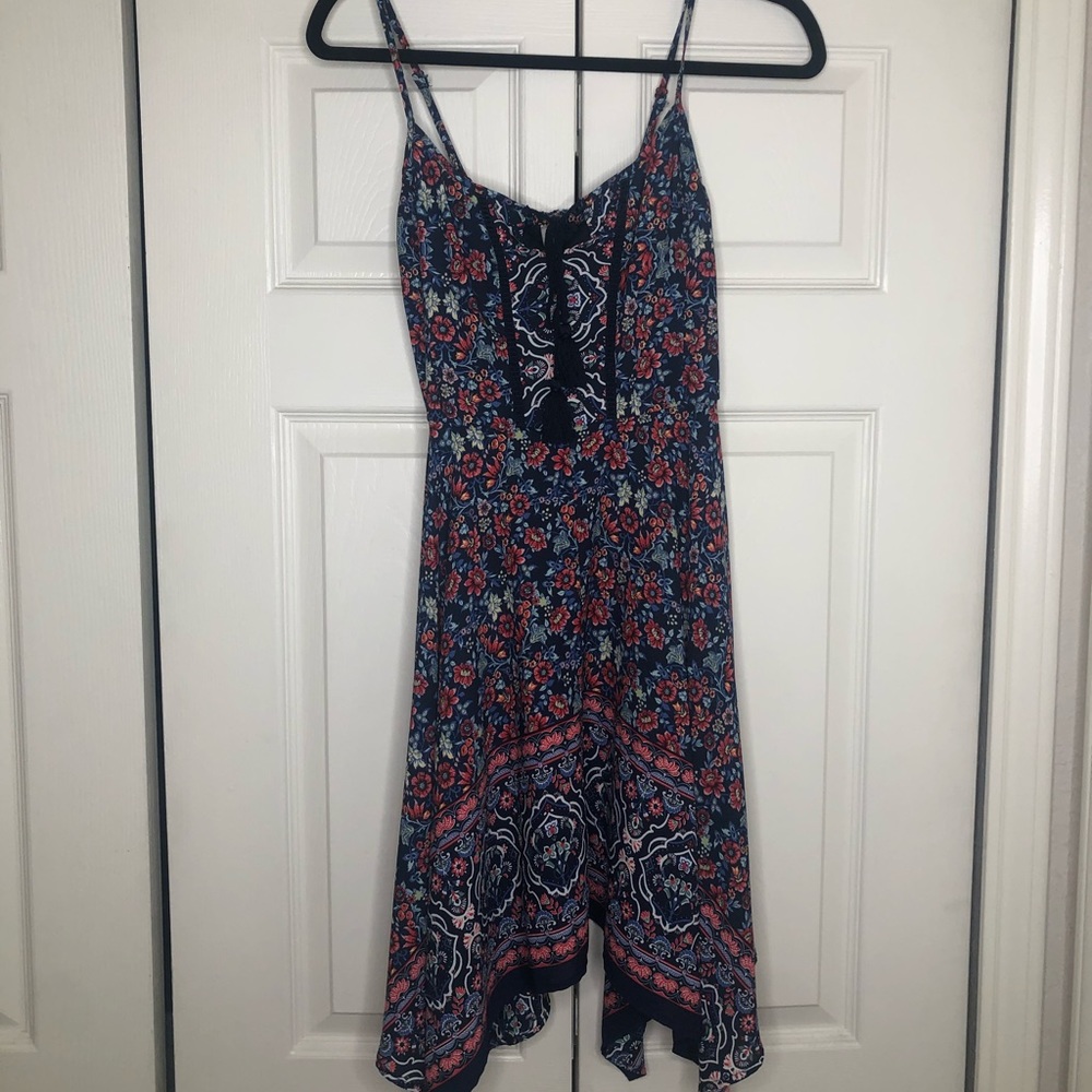 Asymmetrical Flowy Floral Print Dress